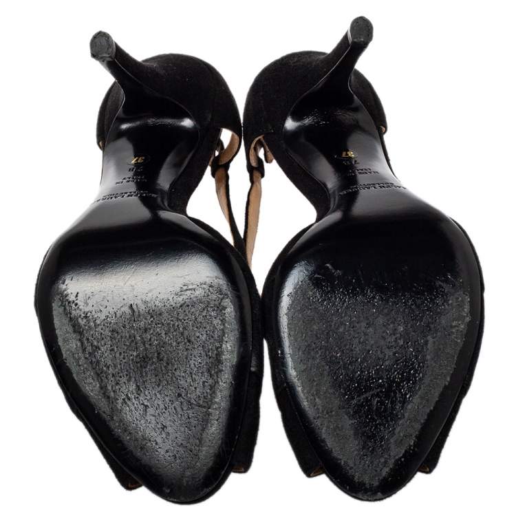 Pre Owned Ralph Lauren Black Suede Sandals Size 37