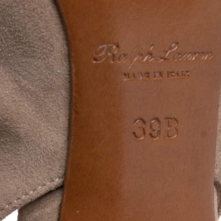 Pre Owned Ralph Lauren Beige Suede  Pointed Toe Slingback Sandals Size 39