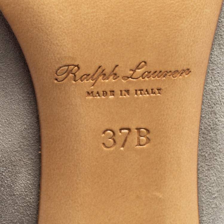 Pre Owned Ralph Lauren Grey Suede Over The Knee Boots Size 37