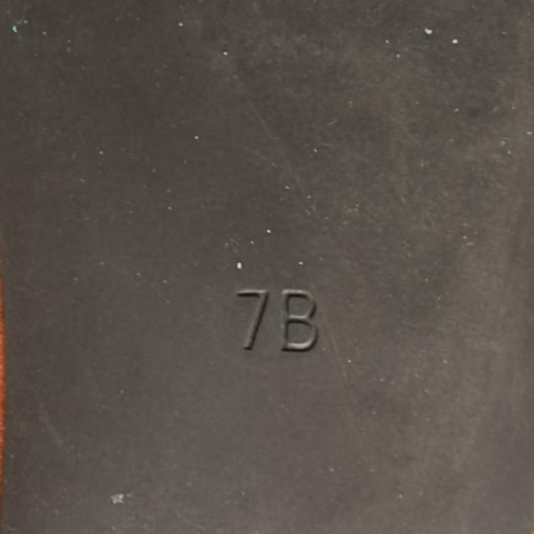 Pre Owned Ralph Lauren Tan Leather Embossed Logo Scrunch Ballet Flats Size 37