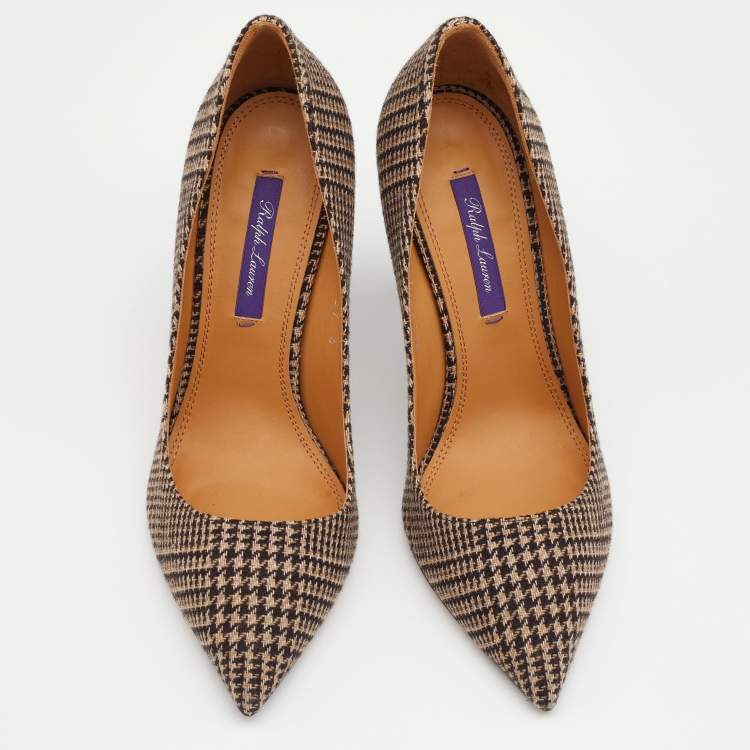 Pre Owned Ralph Lauren Multicolor Woven Wool Celia Glen Pointed Toe Pumps Size 37