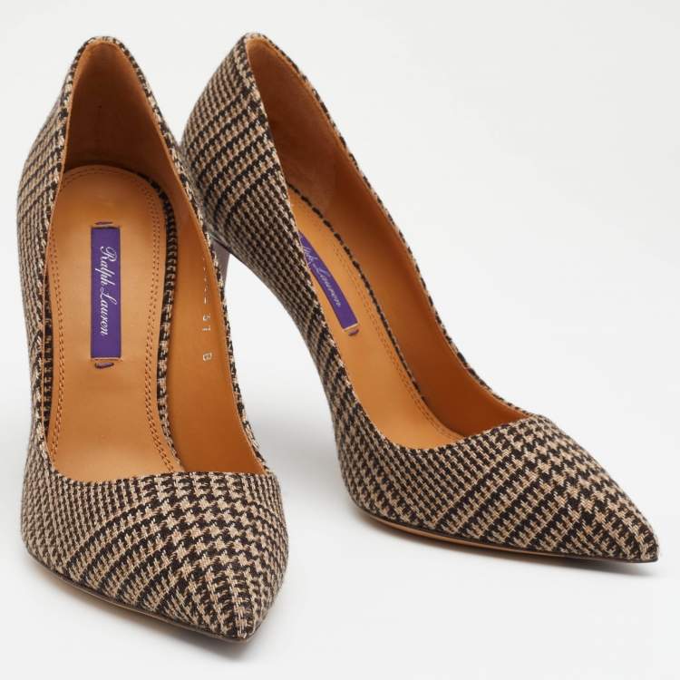 Pre Owned Ralph Lauren Multicolor Woven Wool Celia Glen Pointed Toe Pumps Size 37