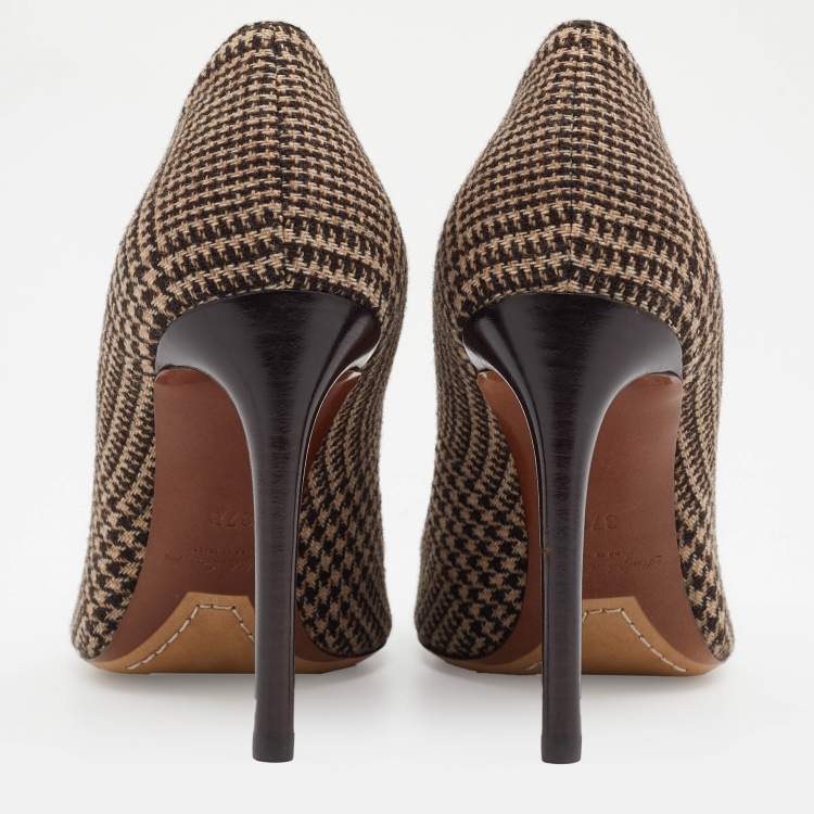 Pre Owned Ralph Lauren Multicolor Woven Wool Celia Glen Pointed Toe Pumps Size 37