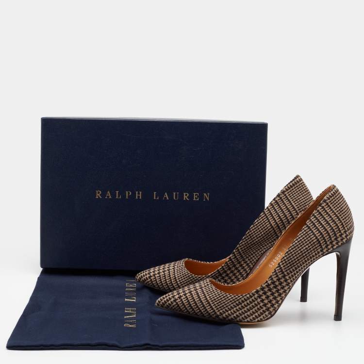 Pre Owned Ralph Lauren Multicolor Woven Wool Celia Glen Pointed Toe Pumps Size 37