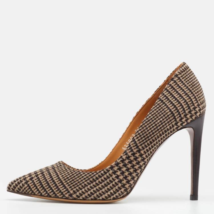 Pre Owned Ralph Lauren Multicolor Woven Wool Celia Glen Pointed Toe Pumps Size 37