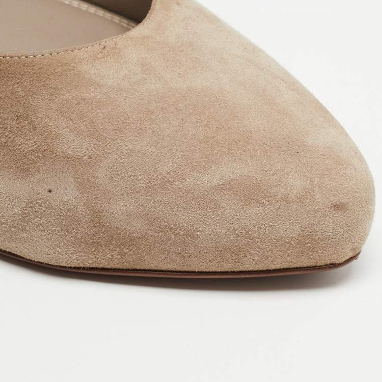 Pre Owned Ralph Lauren Grey Suede Slingback Pumps Size 40.5