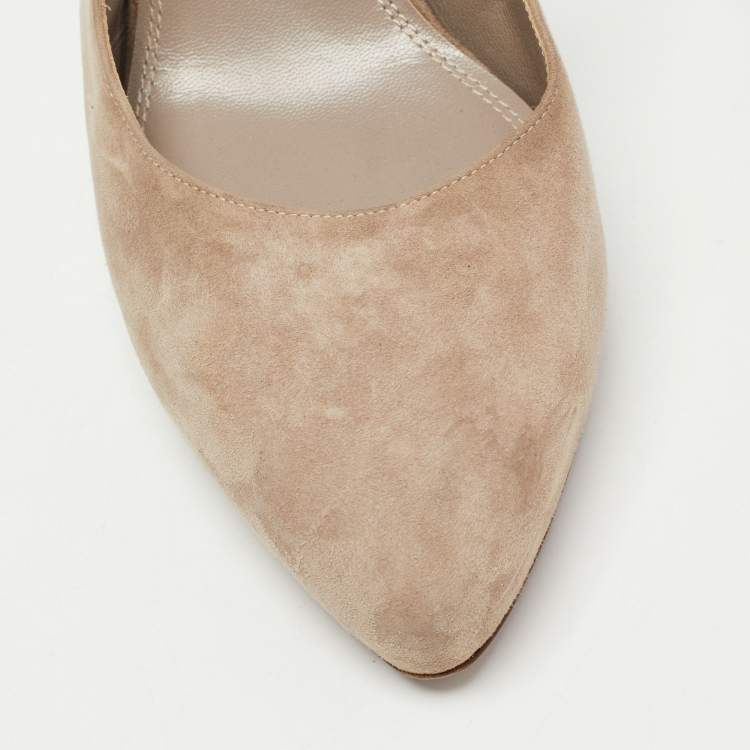 Pre Owned Ralph Lauren Grey Suede Slingback Pumps Size 40.5