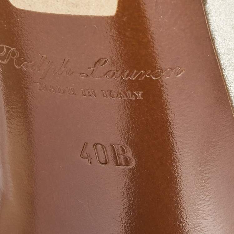 Pre Owned Ralph Lauren Tricolor Nubuck Leather Ankle Strap Sandals Size 40