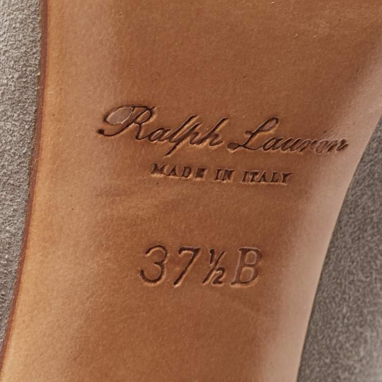 Pre Owned Ralph Lauren Grey Suede Knee Length Boots Size 37.5