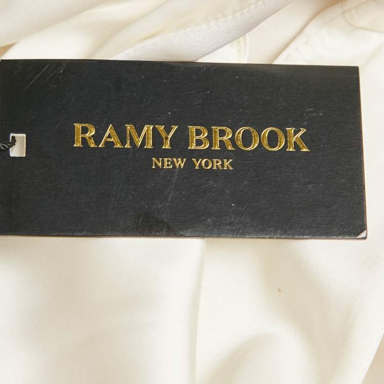 Pre Owned Ramy Brook Ivory White Satin Cut-Out Irene Dress XS