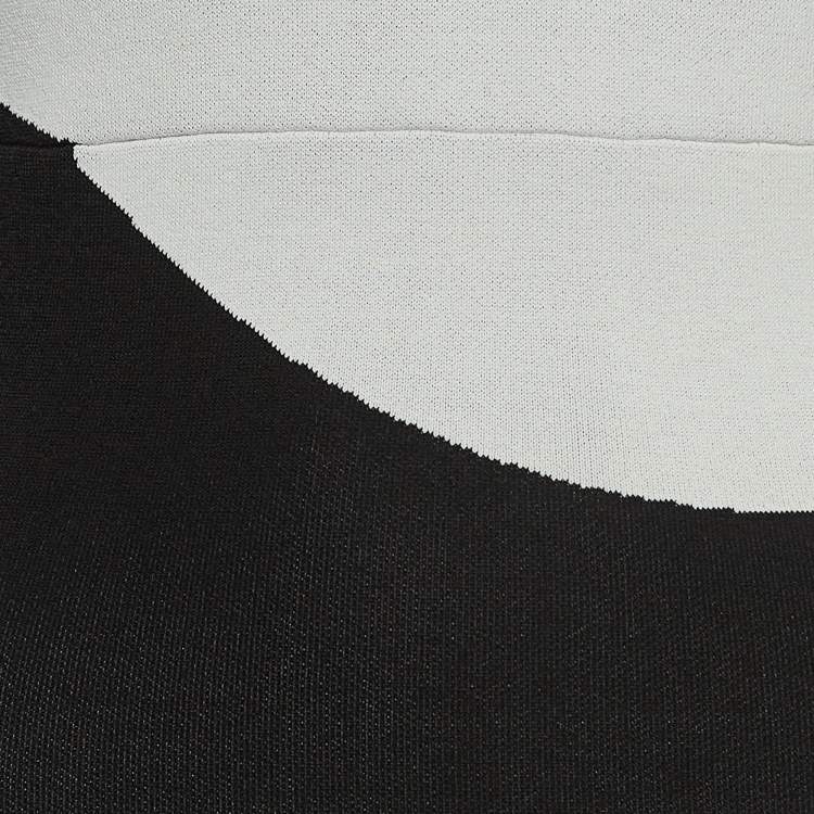 Pre Owned Ramzen Black/White Striped Knit Maxi Dress S
