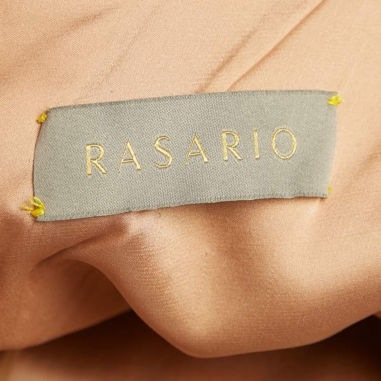 Pre Owned Rasario Rose Pink Chiffon Draped Long Midi Dress XS