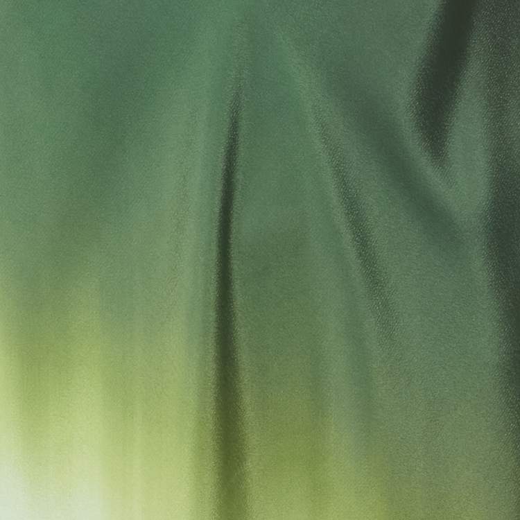 Pre Owned Rat & Bao Ombre Green/Multicolor Satin Halter Neck Long Dress XS