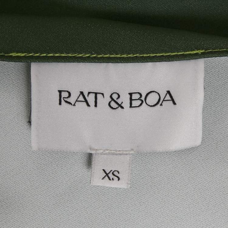 Pre Owned Rat & Bao Ombre Green/Multicolor Satin Halter Neck Long Dress XS