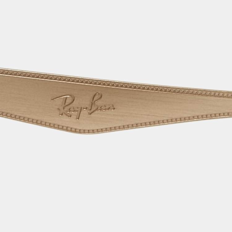 Pre Owned Ray-Ban Metallic Pink Blazed Clubmaster Aviator Sunglasses