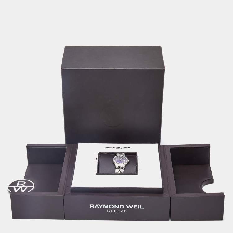 مملوكة مسبقًا Raymond Weil Grey Stainless Steel Parsifal 9441 Women's Wristwatch 27 mm