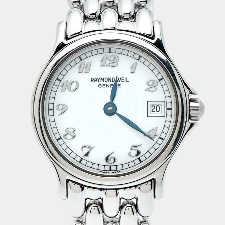 مملوكة مسبقًا Raymond Weil Classic 5377-ST-05308 White Dial Stainless Steel Women's Wristwatch 23.50 mm
