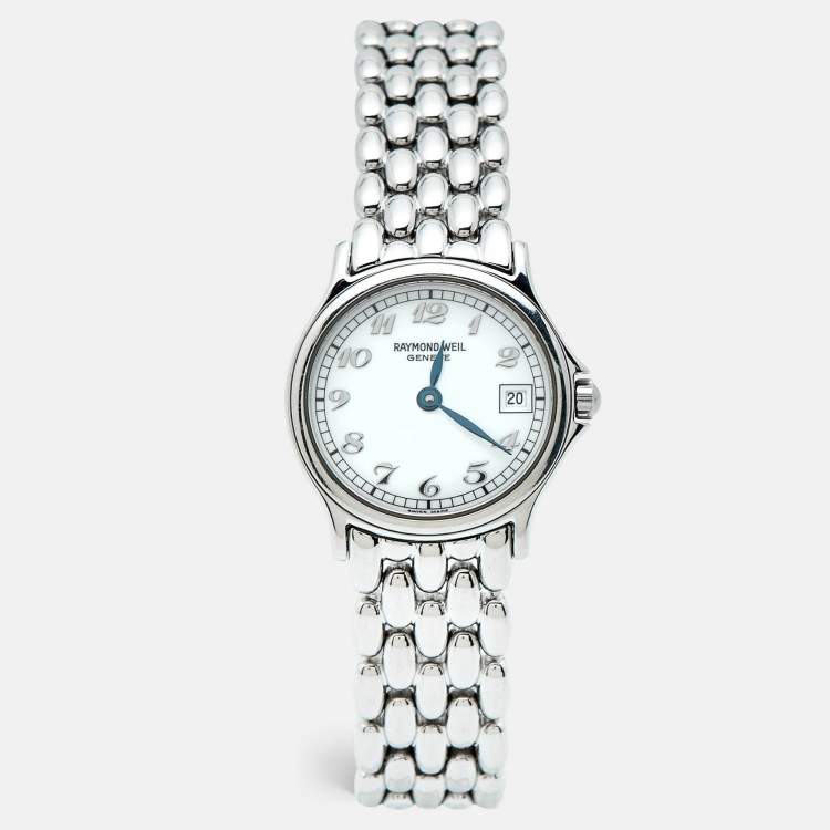 مملوكة مسبقًا Raymond Weil Classic 5377-ST-05308 White Dial Stainless Steel Women's Wristwatch 23.50 mm