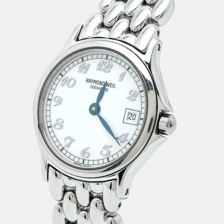 مملوكة مسبقًا Raymond Weil Classic 5377-ST-05308 White Dial Stainless Steel Women's Wristwatch 23.50 mm