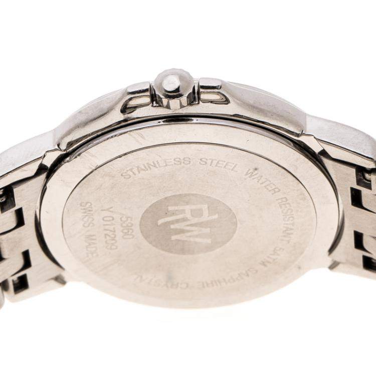 Pre Owned Raymond Weil Silver Stainless Steel Tango 5630 Women's Wristwatch 39 mm