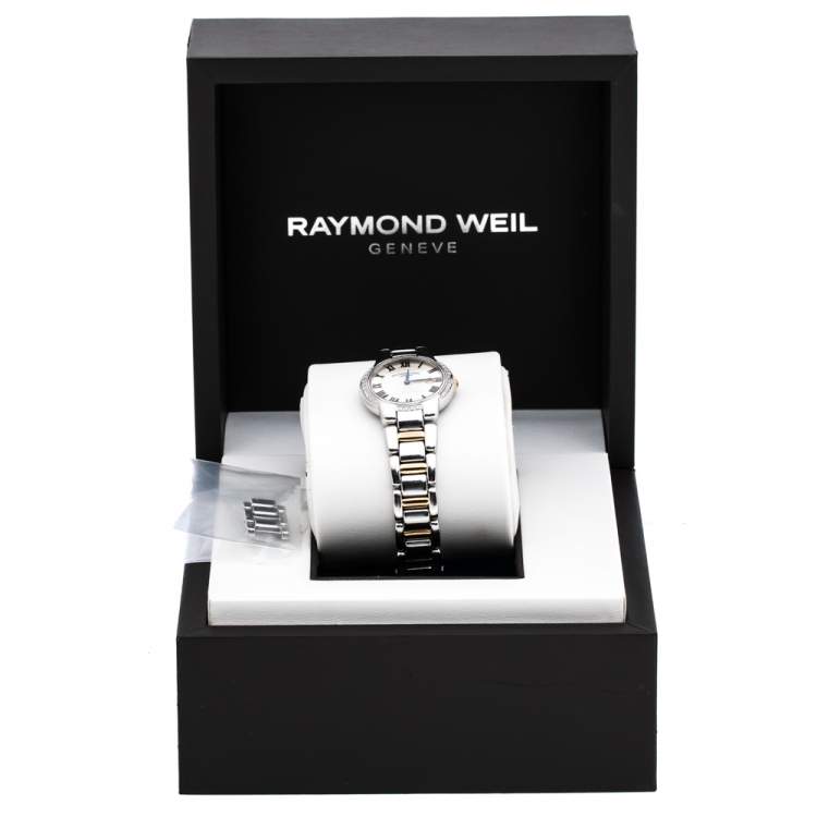Pre Owned Raymond Weil Silver Two-Tone Stainless Steel Jasmine 5229 Women's Wristwatch 29 mm