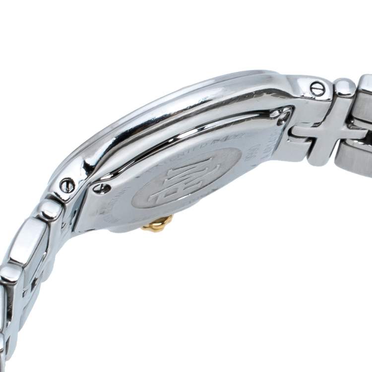 Pre Owned Raymond Weil White Yellow Gold Plated Stainless Steel Parsifal Quartz Women's Wristwatch 28 MM