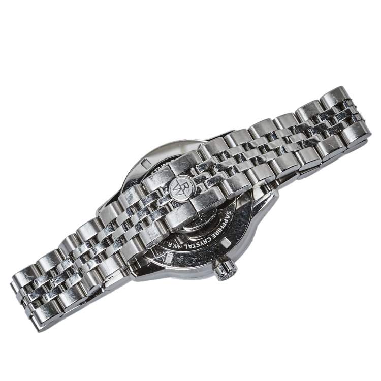 Pre Owned Raymond Weil Mother Of Pearl Stainless Steel Freelancer Women's Wristwatch 33.50 mm