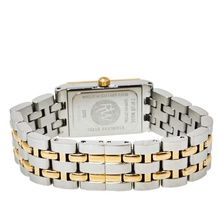 Pre Owned Raymond Weil Mother of Pearl Two-Tone Stainless Steel Tango Women's Wristwatch 17 mm
