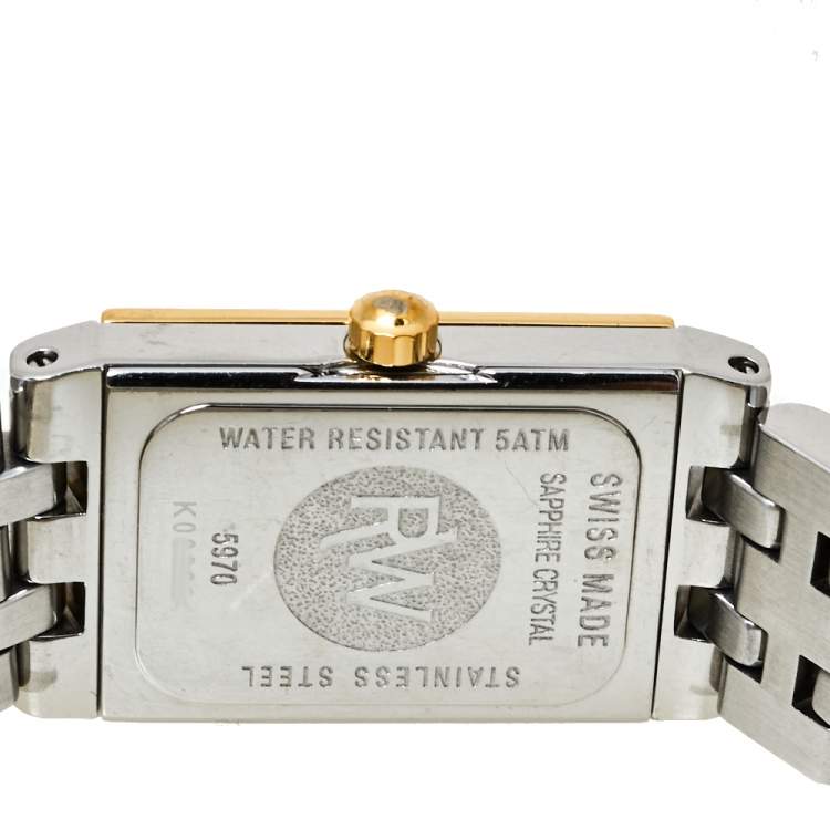 Pre Owned Raymond Weil Mother of Pearl Two-Tone Stainless Steel Tango Women's Wristwatch 17 mm