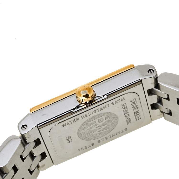Pre Owned Raymond Weil Mother of Pearl Two-Tone Stainless Steel Tango Women's Wristwatch 17 mm