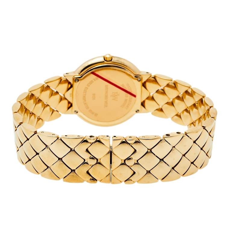 مملوكة مسبقًا Raymond Weil Champagne 18K Gold Electroplated Gloria Quartz Women's Wristwatch 32MM