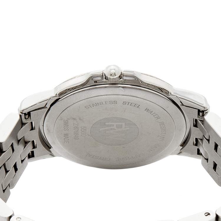Pre Owned Raymond Weil Silver Stainless Steel Tango 5560 Men's Wristwatch 36 mm