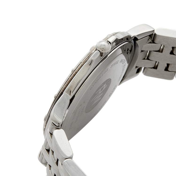 Pre Owned Raymond Weil Silver Stainless Steel Tango 5560 Men's Wristwatch 36 mm