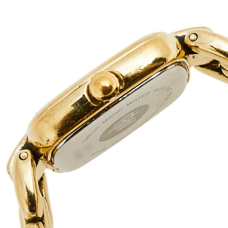 Pre Owned Raymond Weil Champagne Yellow Gold Plated Stainless Steel 5877/1 Women's Wristwatch 20 mm