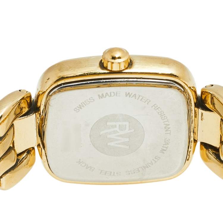 Pre Owned Raymond Weil Champagne Yellow Gold Plated Stainless Steel 5877/1 Women's Wristwatch 20 mm