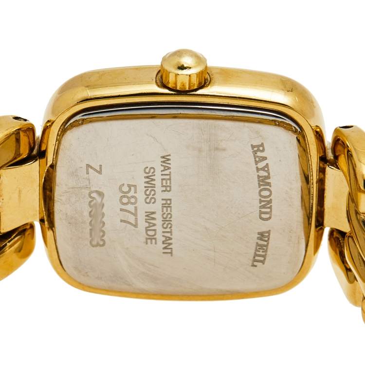 مملوكة مسبقًا Raymond Weil Champagne Gold Plated Stainless Steel 5877 Women's Wristwatch 20 mm