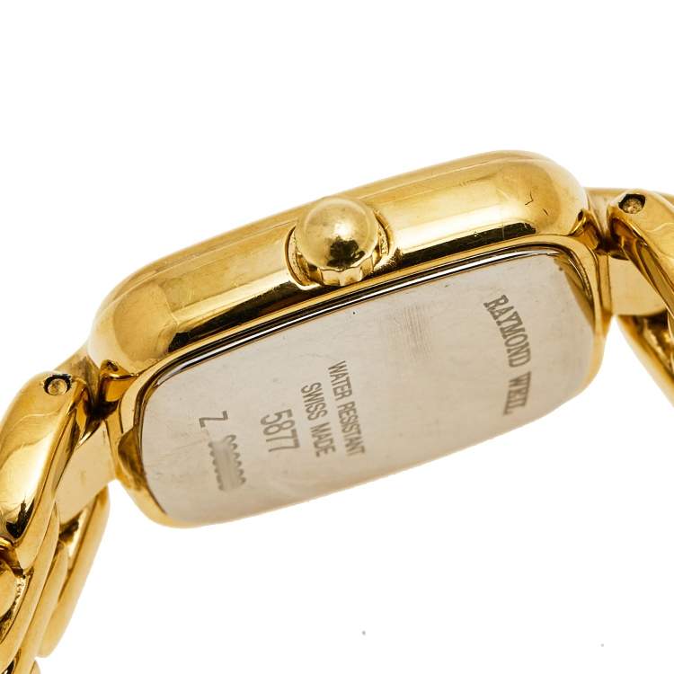 مملوكة مسبقًا Raymond Weil Champagne Gold Plated Stainless Steel 5877 Women's Wristwatch 20 mm