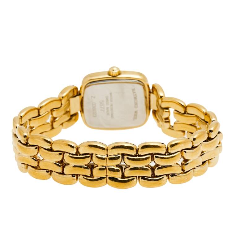مملوكة مسبقًا Raymond Weil Champagne Gold Plated Stainless Steel 5877 Women's Wristwatch 20 mm