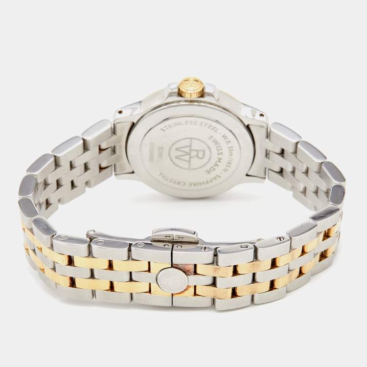 Pre Owned Raymond Weil White Two Tone Stainless Tango 5399 Women's Wristwatch 28 mm