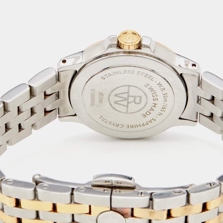 Pre Owned Raymond Weil White Two Tone Stainless Tango 5399 Women's Wristwatch 28 mm