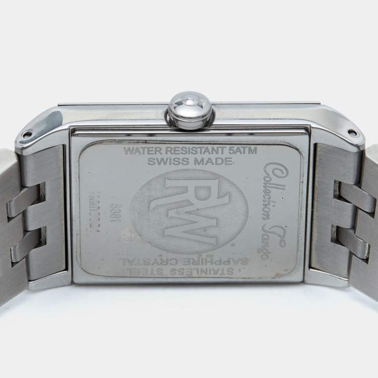 Pre Owned Raymond Weil Silver Stainless Steel Tango 5381-ST-00658 Unisex Wristwatch 28 mm 