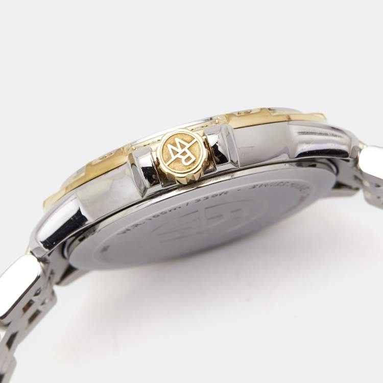 Pre Owned Raymond Weil White Mother of Pearl Two-Tone Stainless Steel Diamond Tango 5960-SPS-00995 Women's Wristwatch 30 mm