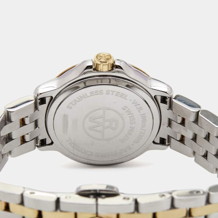Pre Owned Raymond Weil White Two-Tone Stainless Steel Tango 5391-STP-00308 Women's Wristwatch 28 mm
