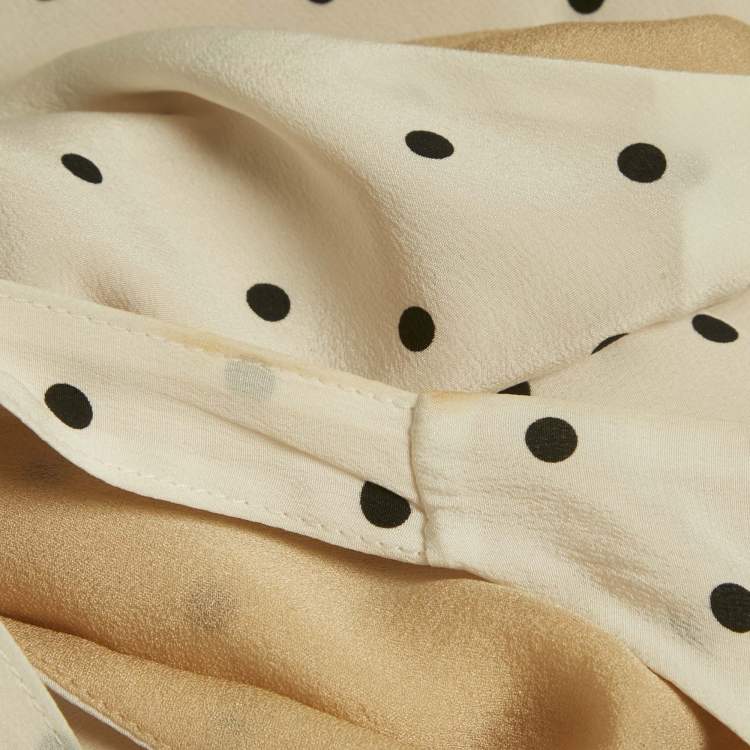 مملوكة مسبقًا Réalisation Par White Polka Dot Silk Tie Up Halter Neck Dress S