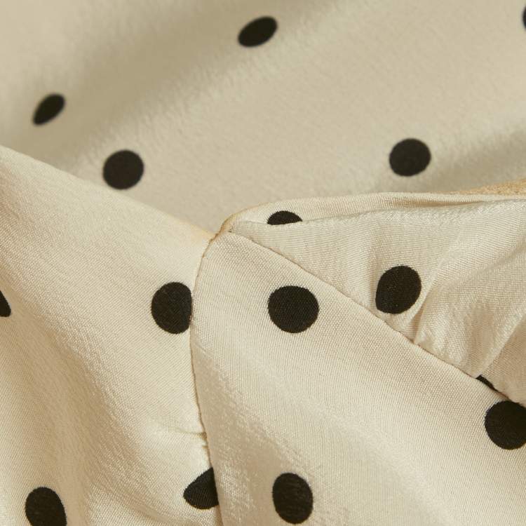 مملوكة مسبقًا Réalisation Par White Polka Dot Silk Tie Up Halter Neck Dress S