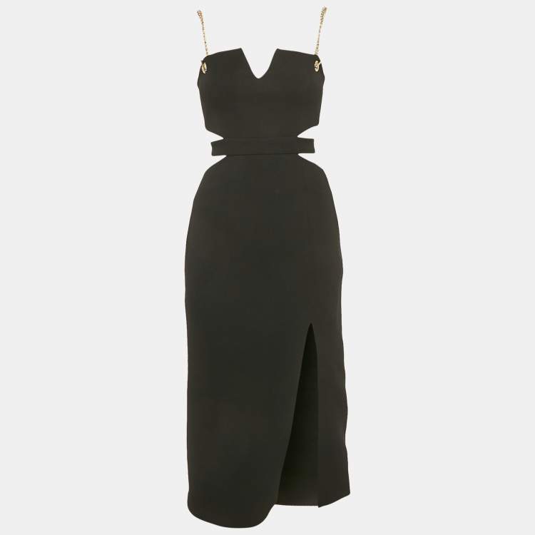 Pre Owned Rebecca Vallance Black Crepe Cut-Out Iman Midi Dress S