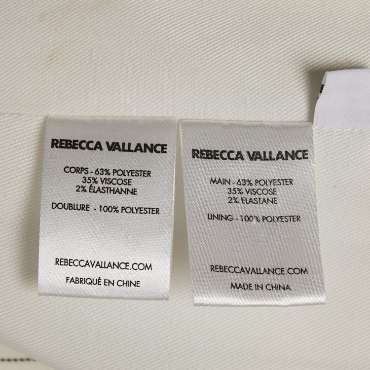 Pre Owned  Rebecca Vallance White Pinstriped Twill Double Breasted Blazer M