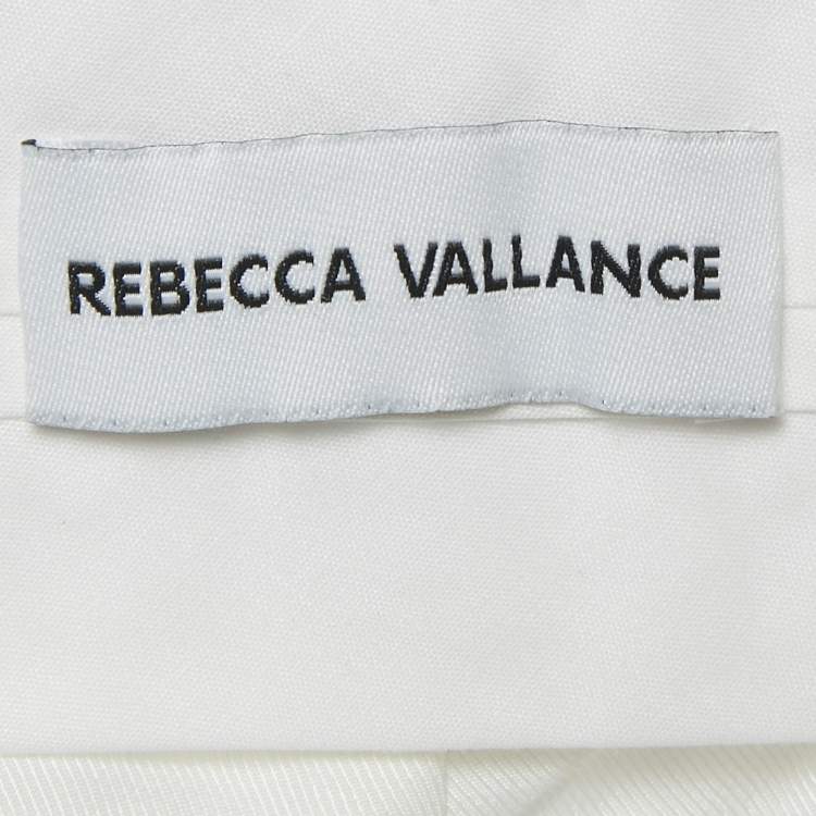 Pre Owned Rebecca Vallance White Pinstriped Crepe Shorts S