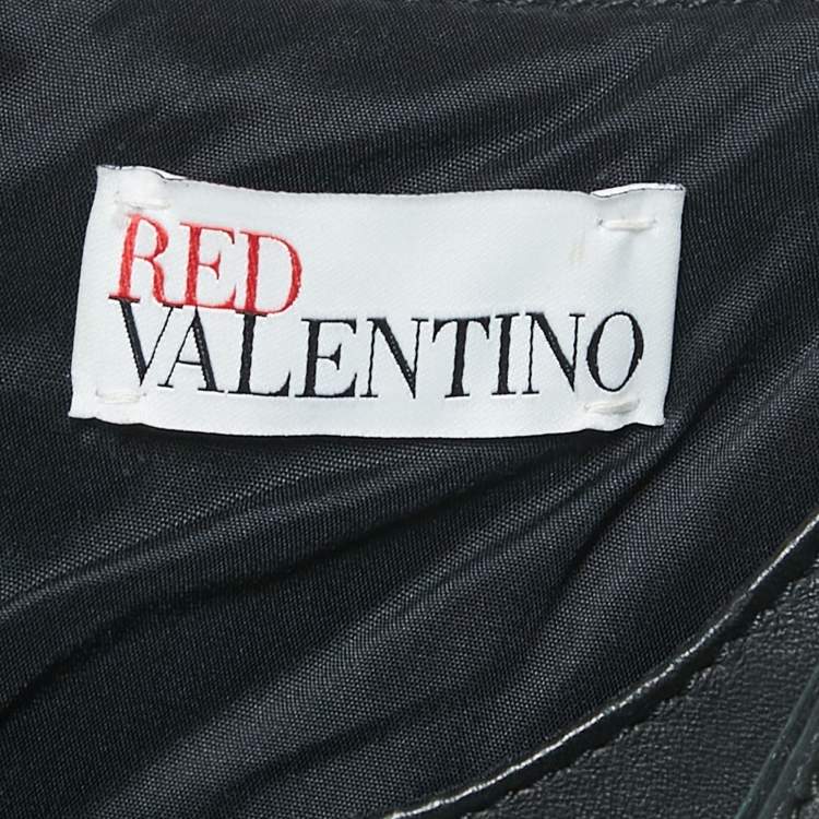 Pre Owned RED Valentino Black Leather Sleeveless Mini Dress S