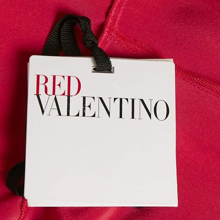 Pre Owned RED Valentino Pink Silk Ruffled Mini Dress M